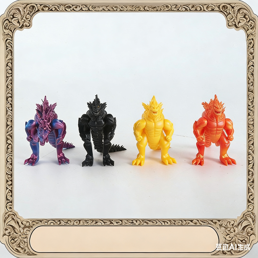 3D printed muscle Godzilla dinosaur creative model figurine