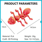 3D printed flexible joint ant toy display item for street vendors, children's toys, small gifts