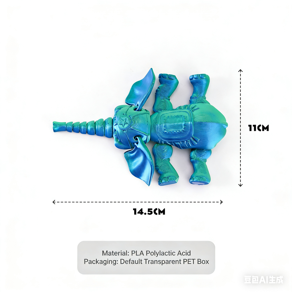 3D printed cross-border best-selling little elephant activity joint desktop figurine forest animal cute big ears
