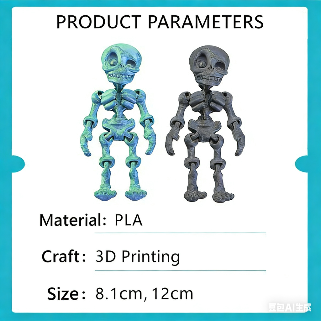 3D printed toy jointed human body skeleton decorative small figurine for Halloween skeleton doll manufacturer wholesale