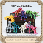 3D printed toy jointed human body skeleton decorative small figurine for Halloween skeleton doll manufacturer wholesale