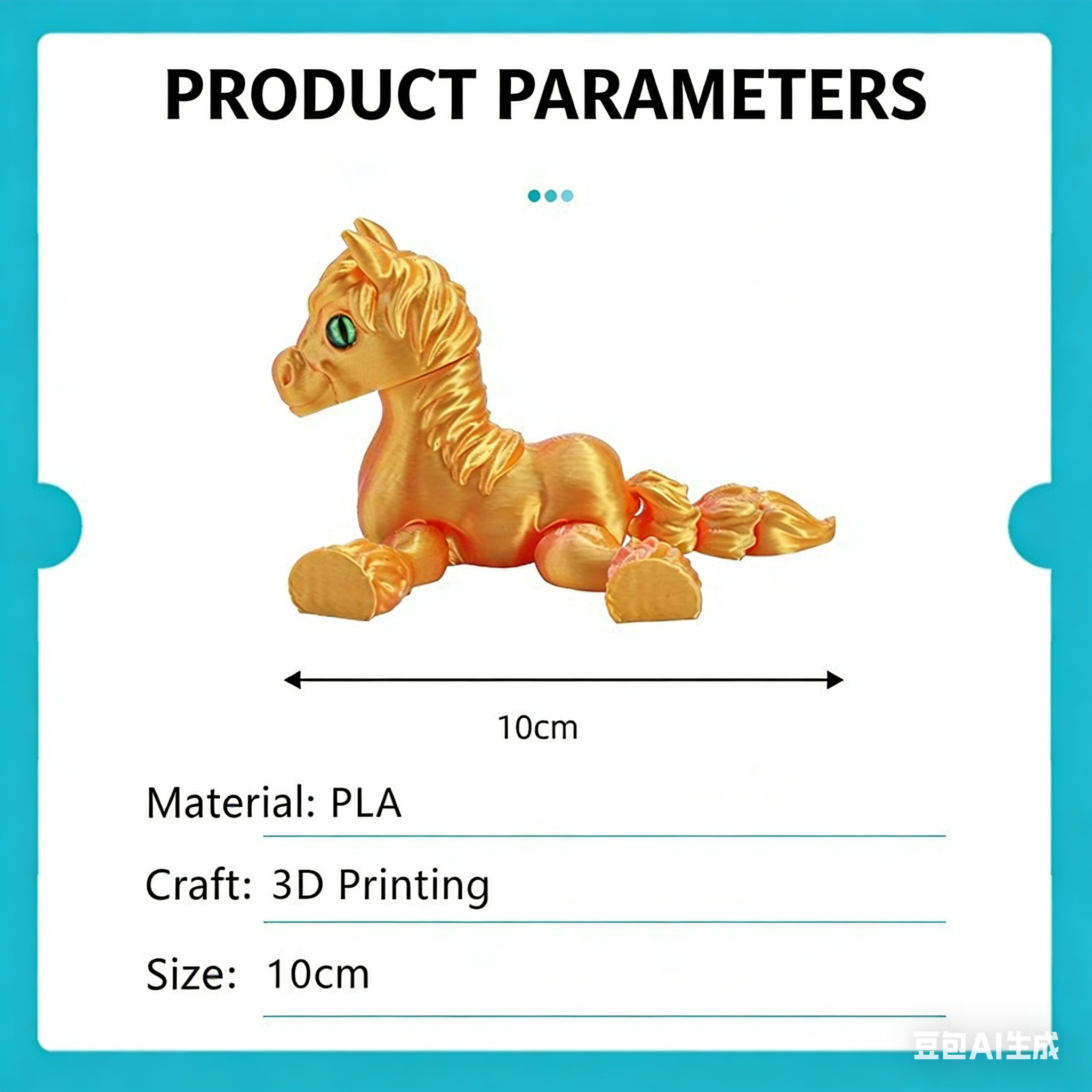 3D printed baby horse cute new cross-border display item figurine horse model horse toy