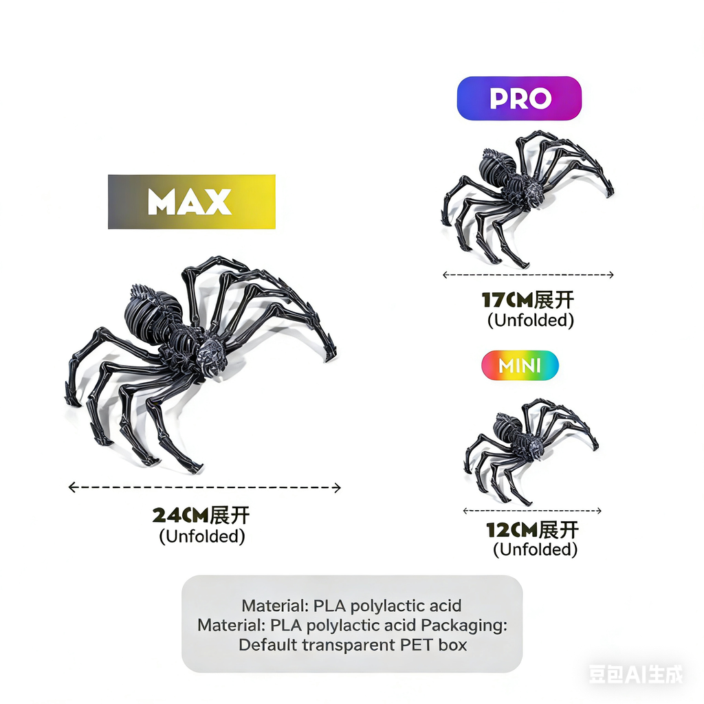 3D printed Amazon movable elastic spider simulation toy with retractable joints and movable one-piece model