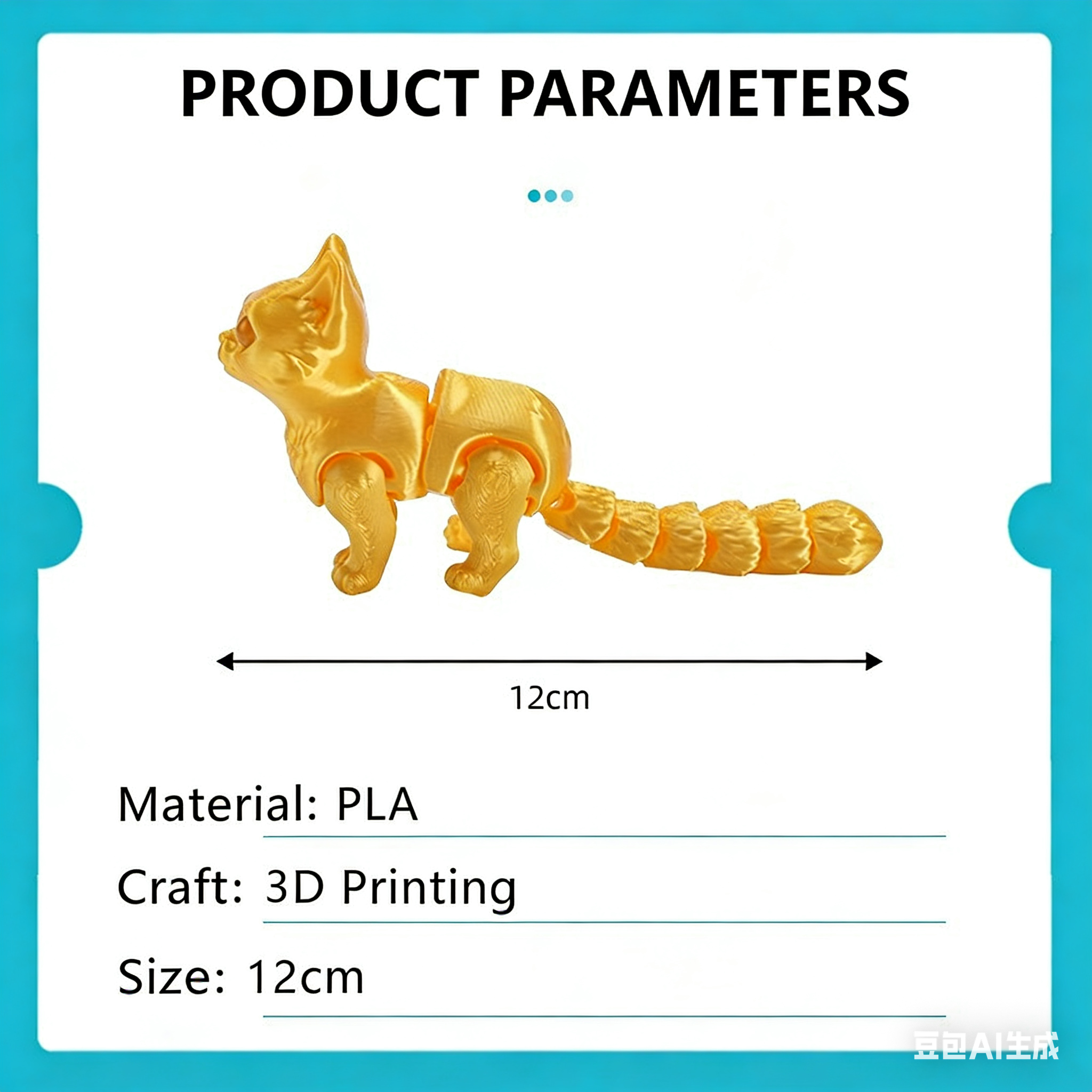 3D printed cute little cat pet tabletop figurine, handcrafted model, children's animal toy, gift decoration, wholesale available