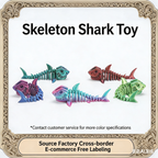 3D printed popular shark bone figurines as creative toys, gifts, booth handicrafts, action figures, and gifts.