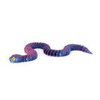 3D printed viper figurine, realistic animal model, printed snake