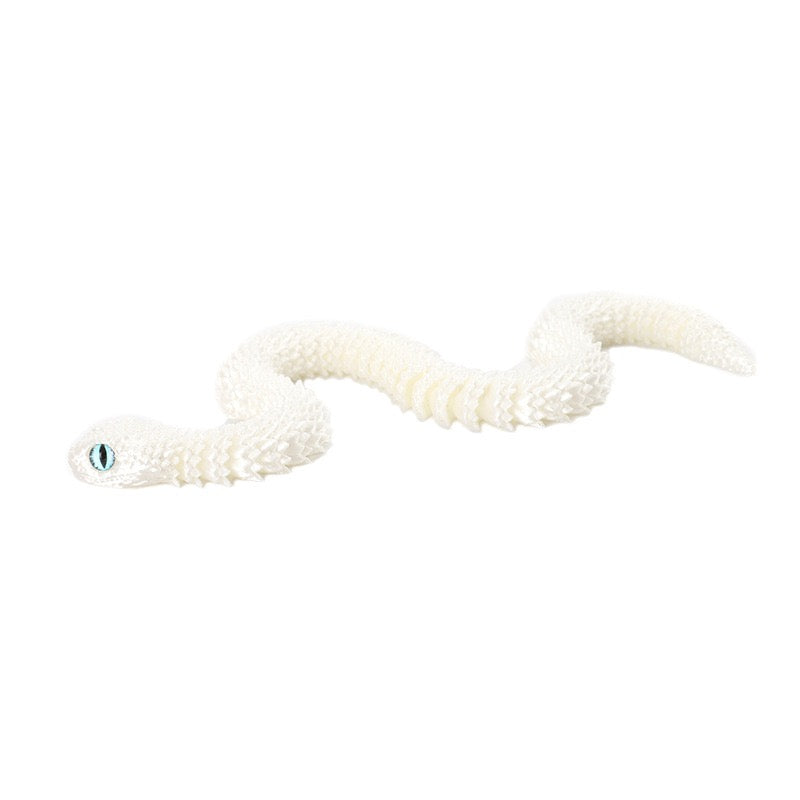 3D printed viper figurine, realistic animal model, printed snake