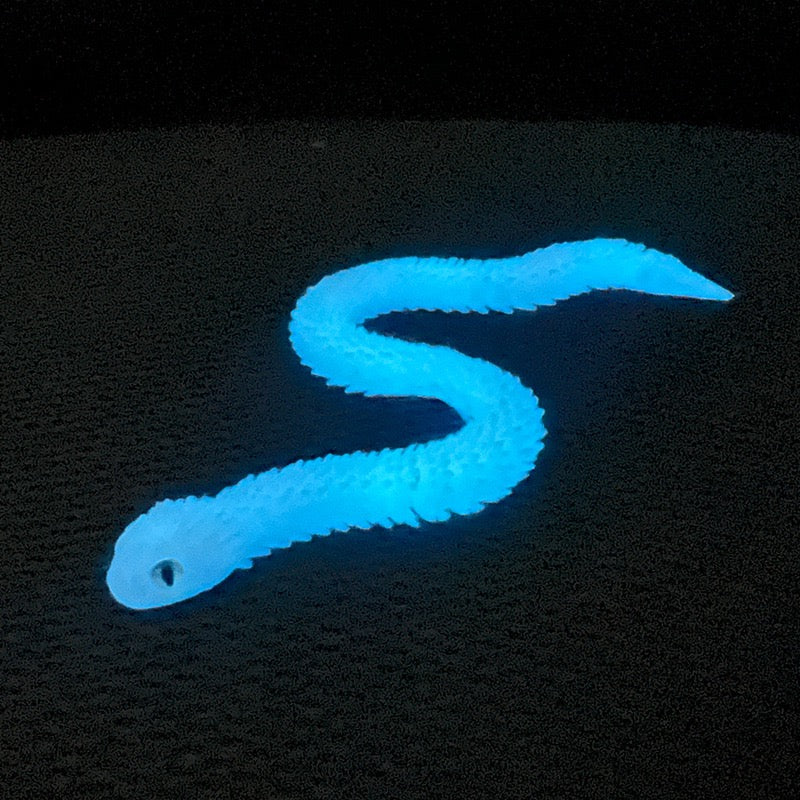 3D printed viper figurine, realistic animal model, printed snake