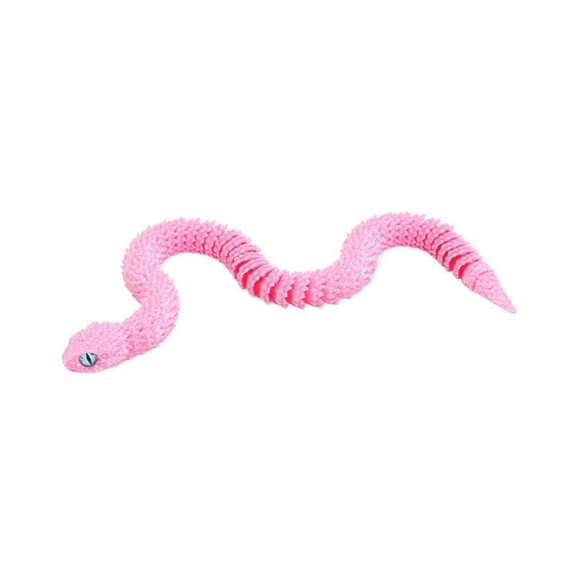 3D printed viper figurine, realistic animal model, printed snake