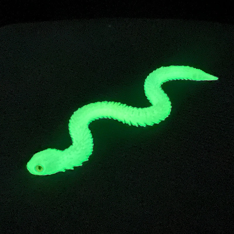 3D printed viper figurine, realistic animal model, printed snake