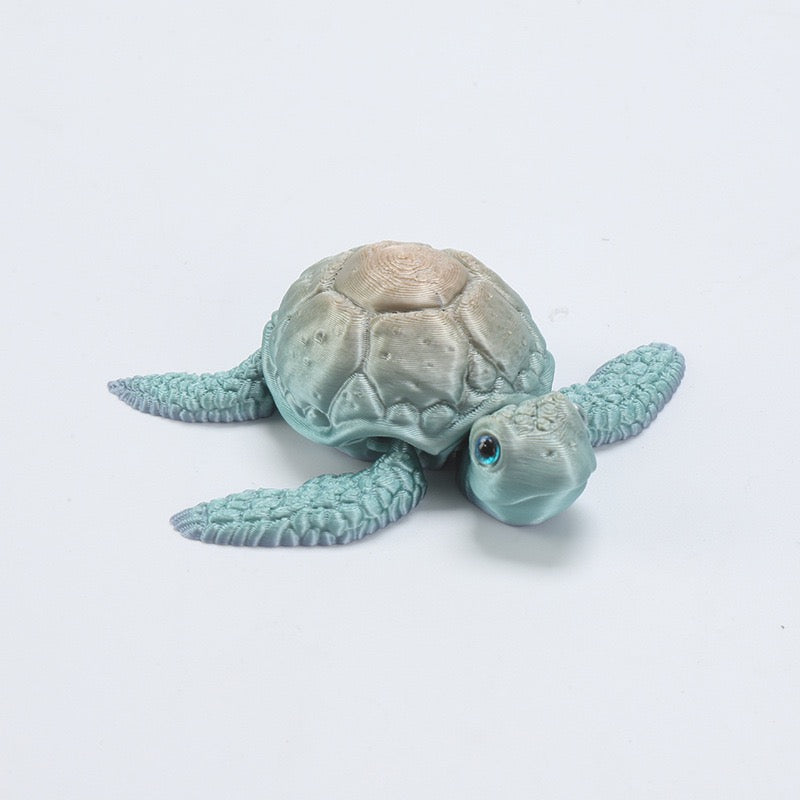 3D printed toy turtle figurine, children's toy gift, creative gradient animal simulation model