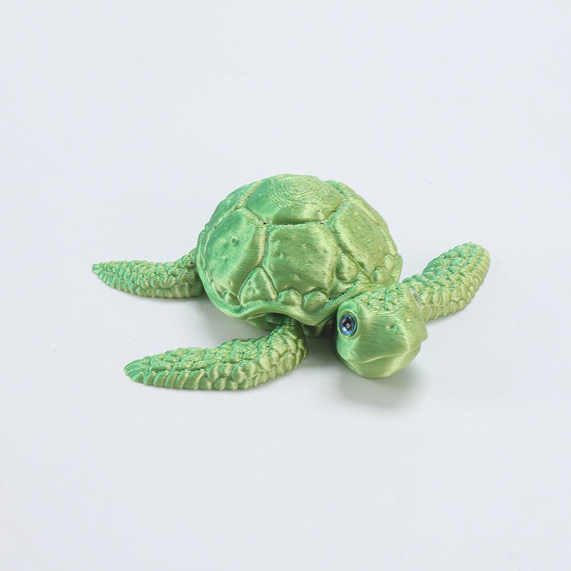 3D printed toy turtle figurine, children's toy gift, creative gradient animal simulation model