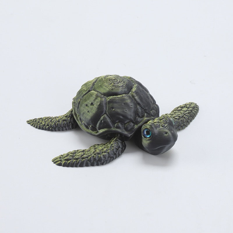 3D printed toy turtle figurine, children's toy gift, creative gradient animal simulation model