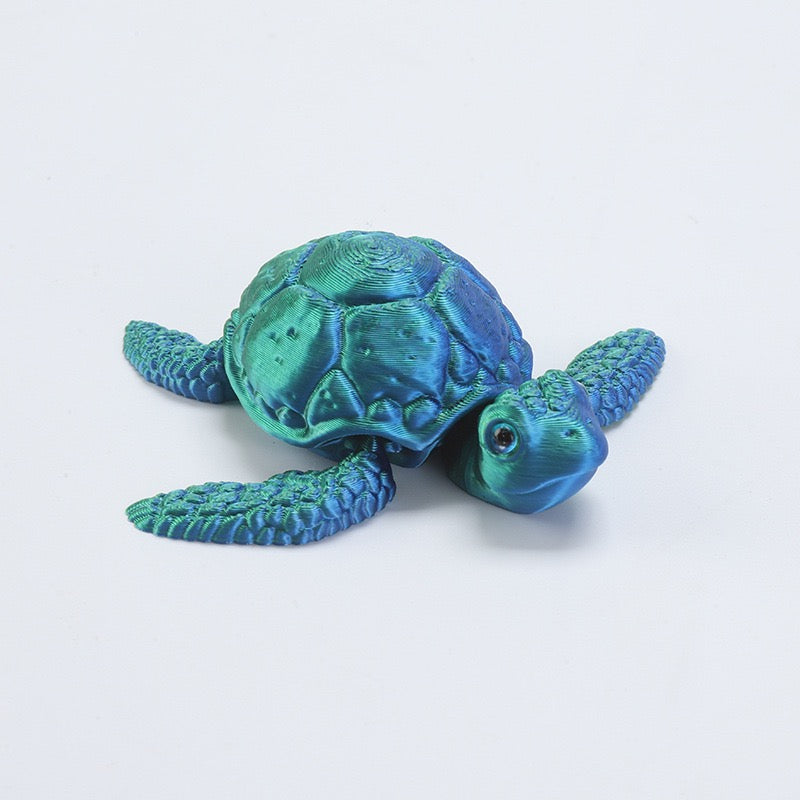 3D printed toy turtle figurine, children's toy gift, creative gradient animal simulation model