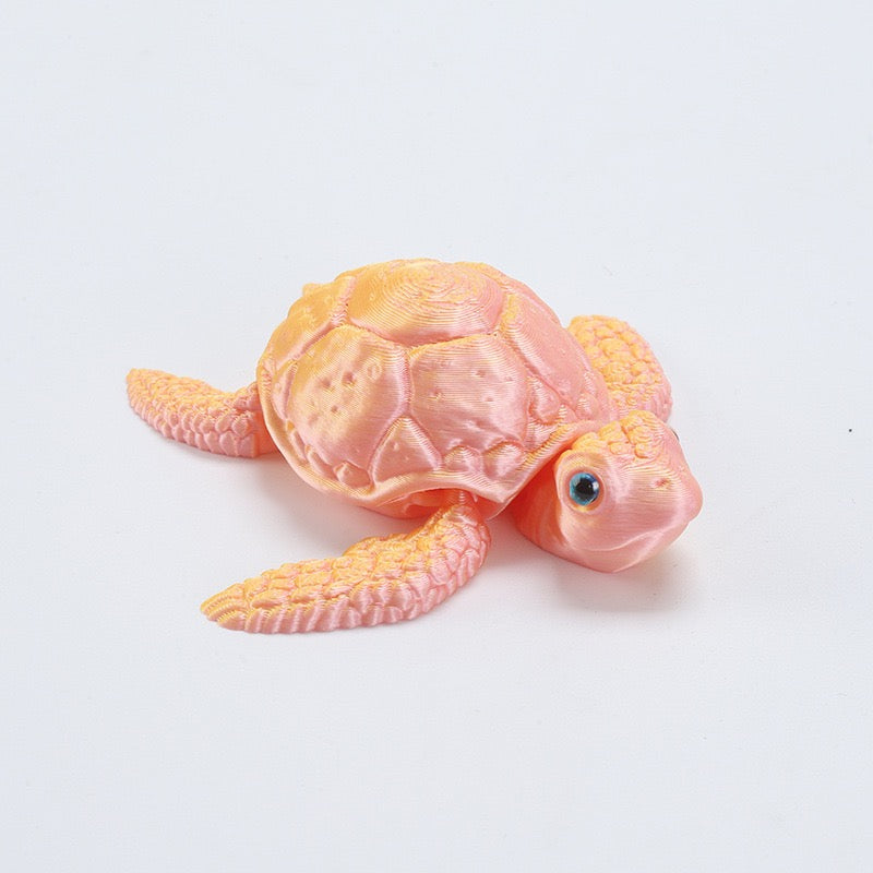 3D printed toy turtle figurine, children's toy gift, creative gradient animal simulation model