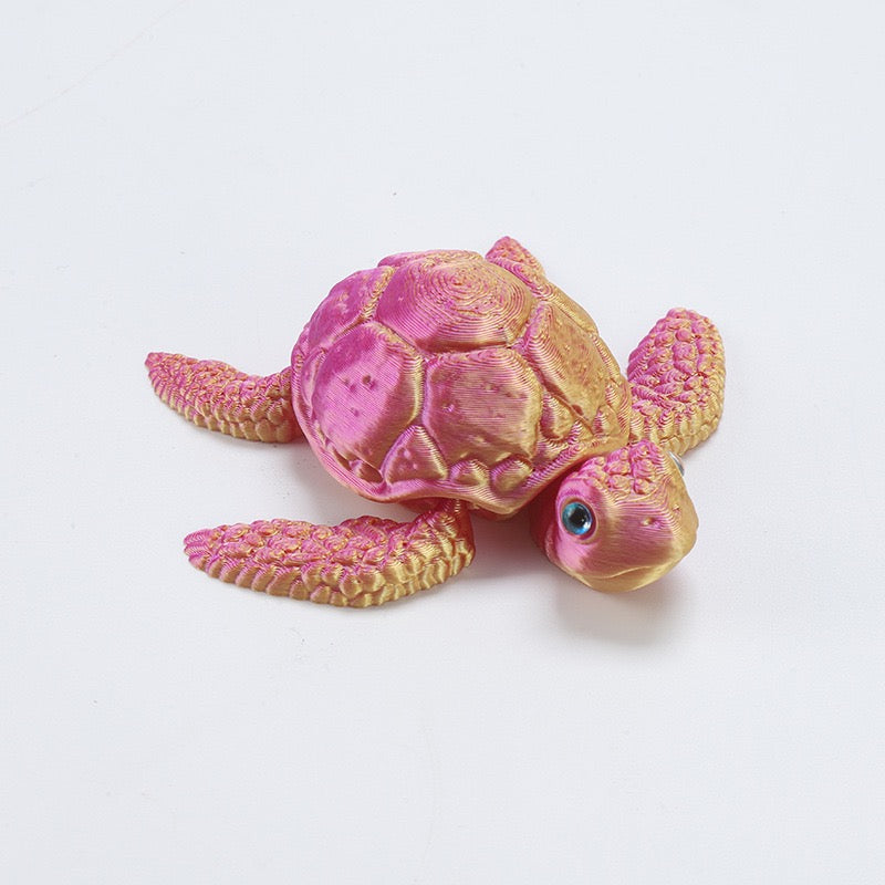 3D printed toy turtle figurine, children's toy gift, creative gradient animal simulation model