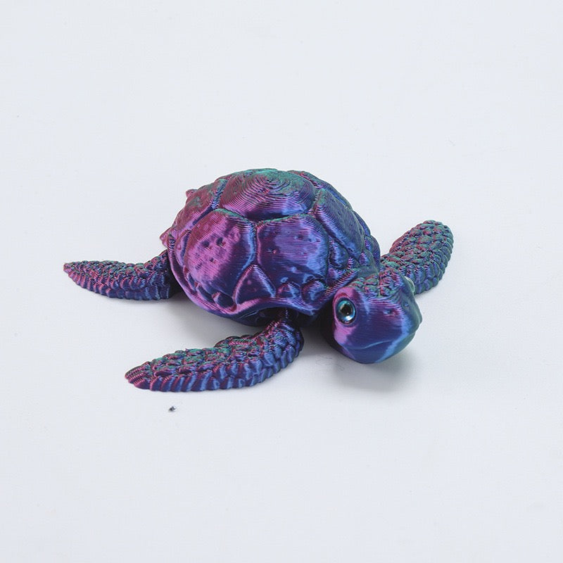 3D printed toy turtle figurine, children's toy gift, creative gradient animal simulation model