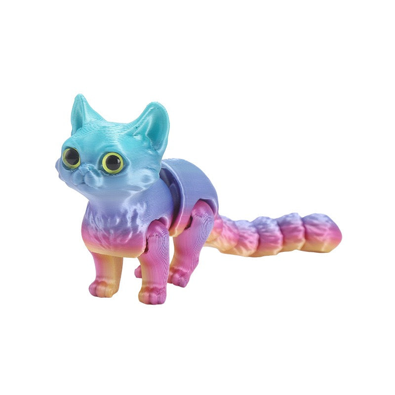 3D printed cute little cat pet tabletop figurine, handcrafted model, children's animal toy, gift decoration, wholesale available