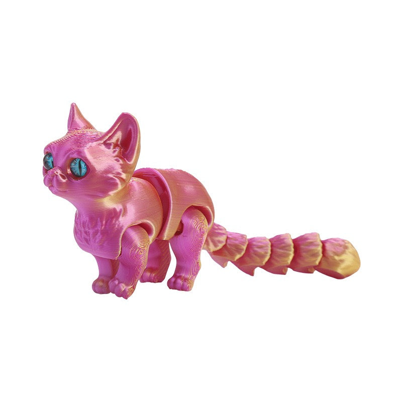 3D printed cute little cat pet tabletop figurine, handcrafted model, children's animal toy, gift decoration, wholesale available