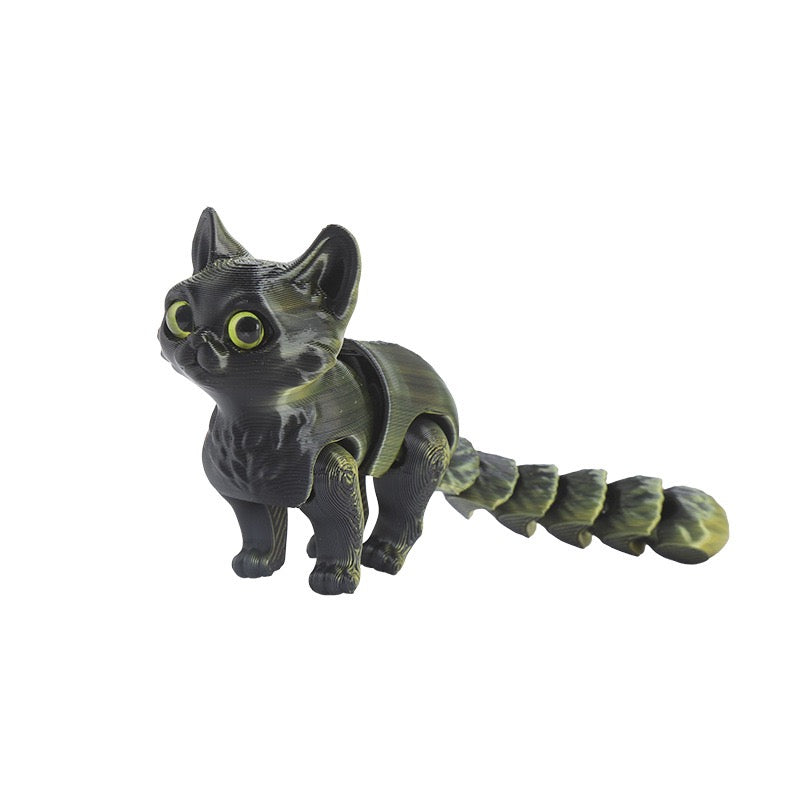 3D printed cute little cat pet tabletop figurine, handcrafted model, children's animal toy, gift decoration, wholesale available