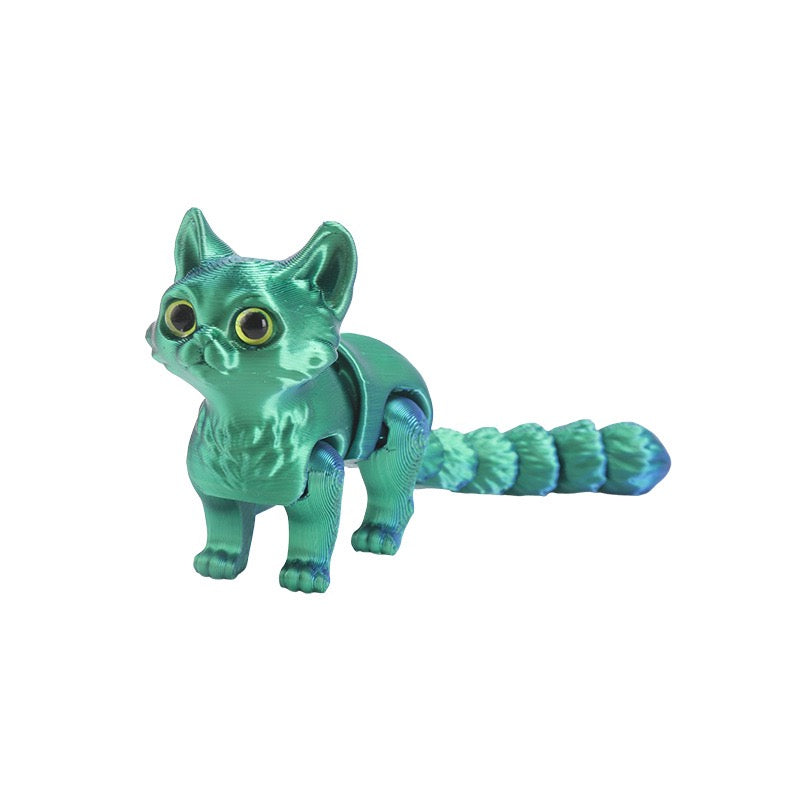 3D printed cute little cat pet tabletop figurine, handcrafted model, children's animal toy, gift decoration, wholesale available