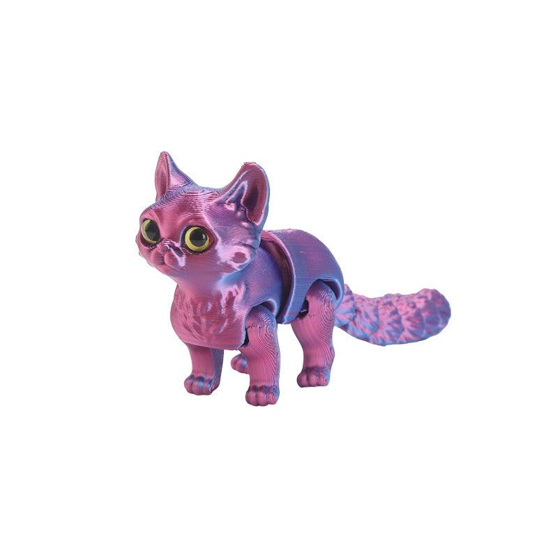 3D printed cute little cat pet tabletop figurine, handcrafted model, children's animal toy, gift decoration, wholesale available