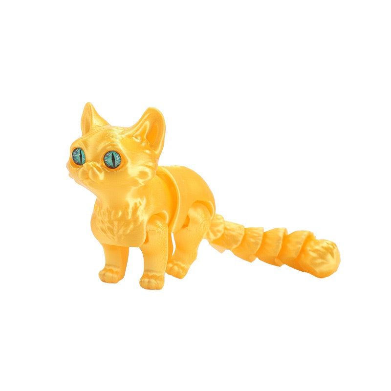 3D printed cute little cat pet tabletop figurine, handcrafted model, children's animal toy, gift decoration, wholesale available