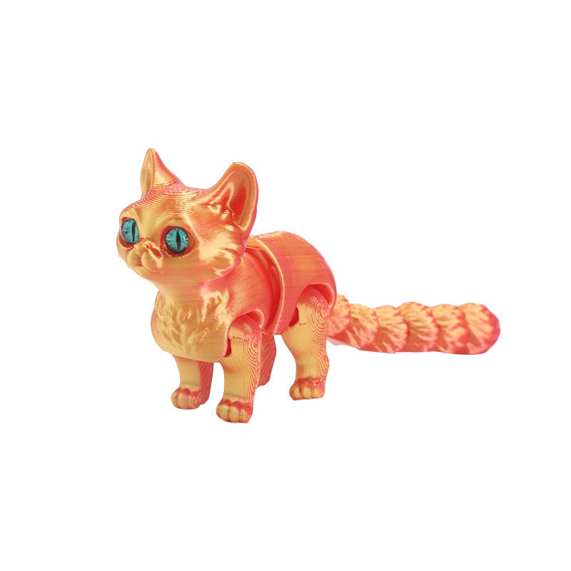 3D printed cute little cat pet tabletop figurine, handcrafted model, children's animal toy, gift decoration, wholesale available