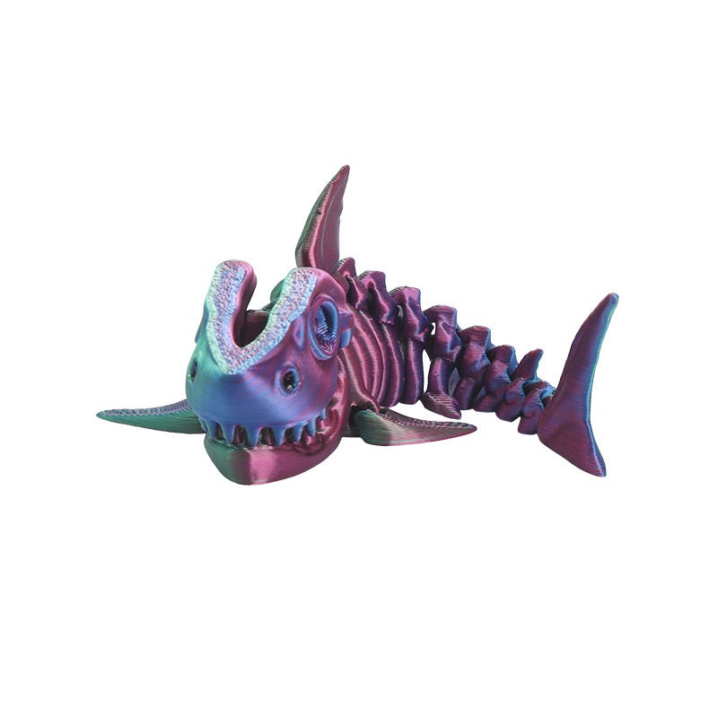 3D printed popular shark bone figurines as creative toys, gifts, booth handicrafts, action figures, and gifts.