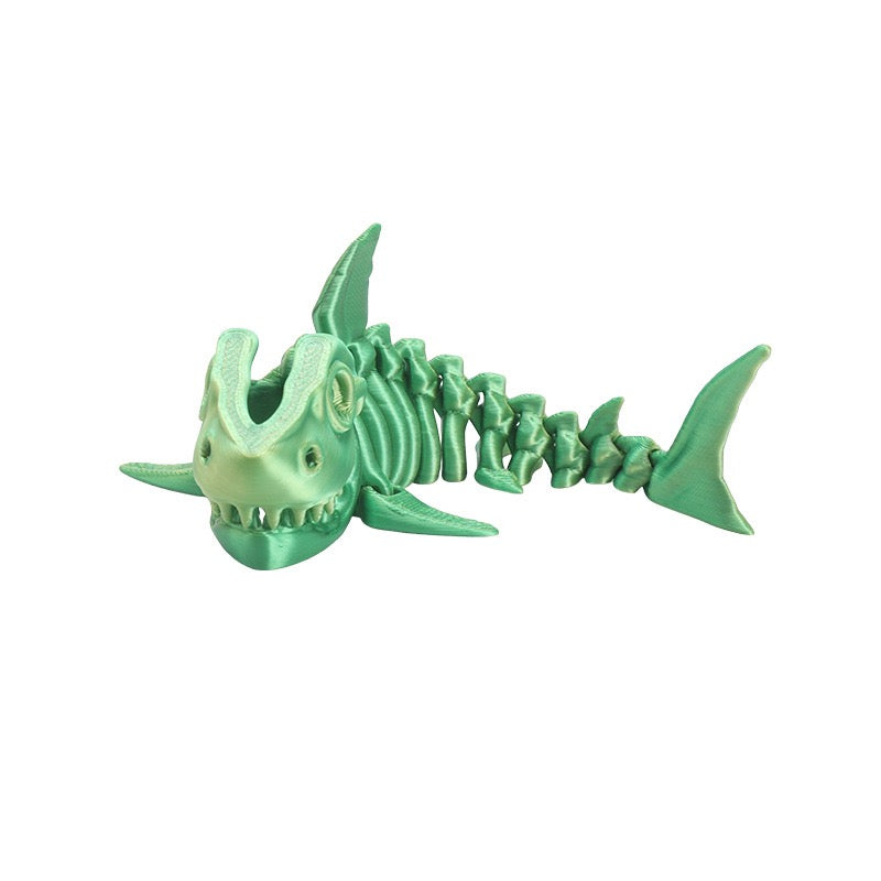 3D printed popular shark bone figurines as creative toys, gifts, booth handicrafts, action figures, and gifts.