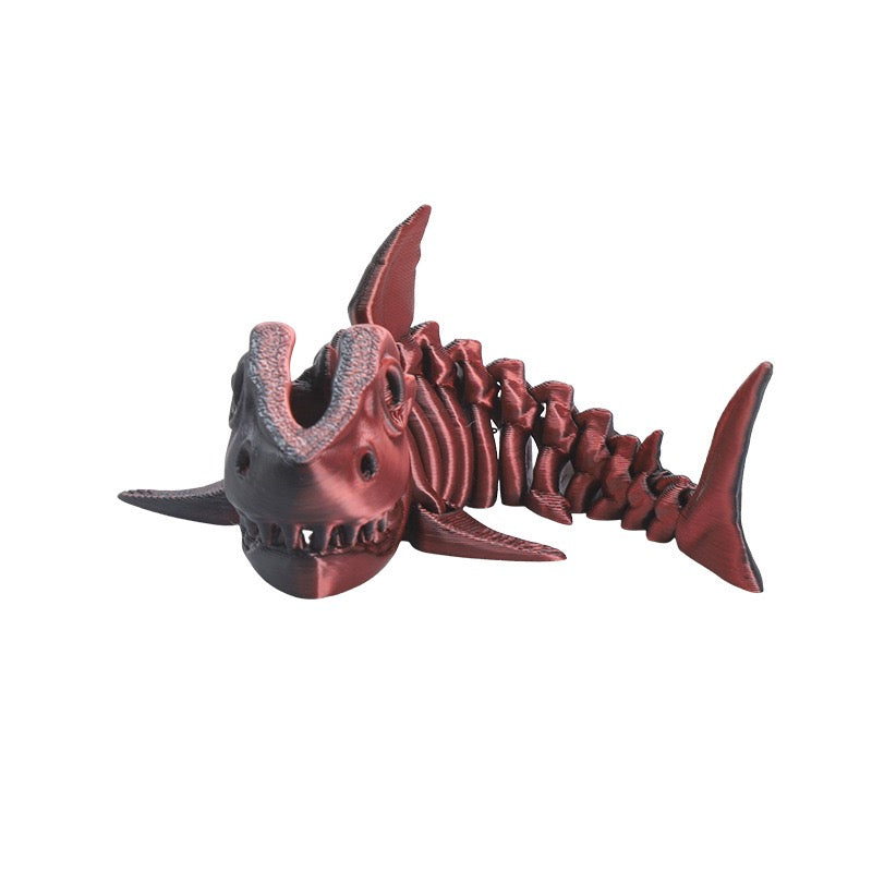 3D printed popular shark bone figurines as creative toys, gifts, booth handicrafts, action figures, and gifts.