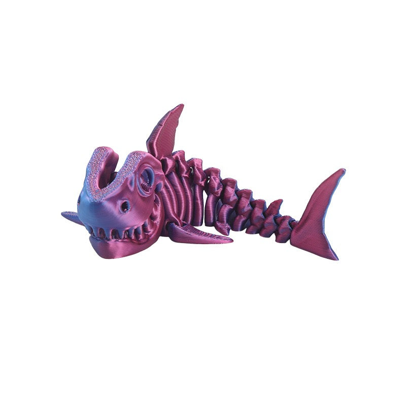 3D printed popular shark bone figurines as creative toys, gifts, booth handicrafts, action figures, and gifts.
