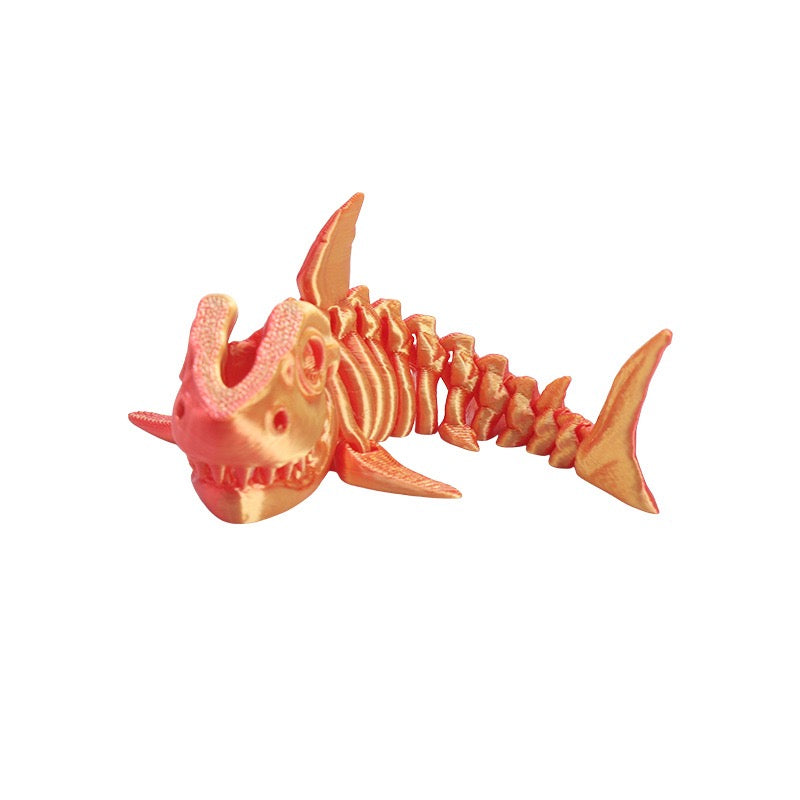 3D printed popular shark bone figurines as creative toys, gifts, booth handicrafts, action figures, and gifts.
