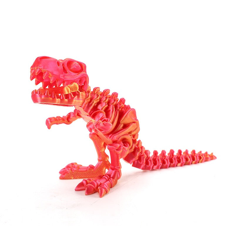 3D printed Tyrannosaurus Rex skeleton figurine with movable joints, creative children's toy, handicraft