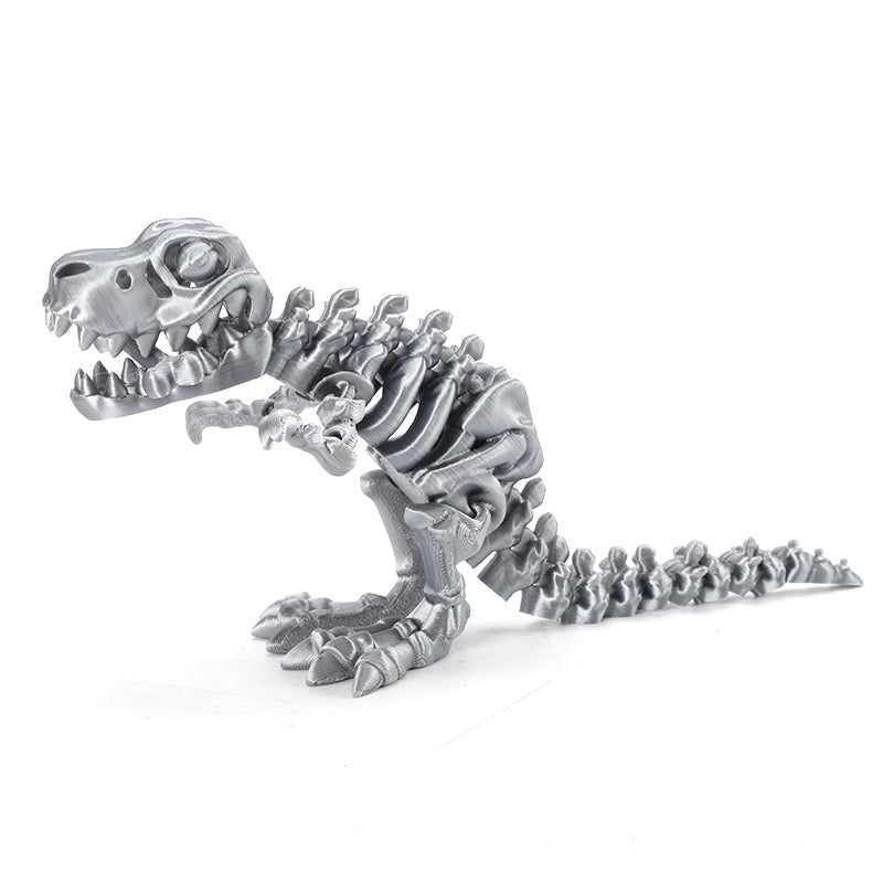3D printed Tyrannosaurus Rex skeleton figurine with movable joints, creative children's toy, handicraft