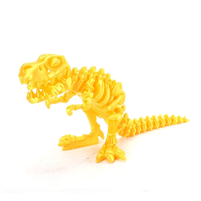3D printed Tyrannosaurus Rex skeleton figurine with movable joints, creative children's toy, handicraft