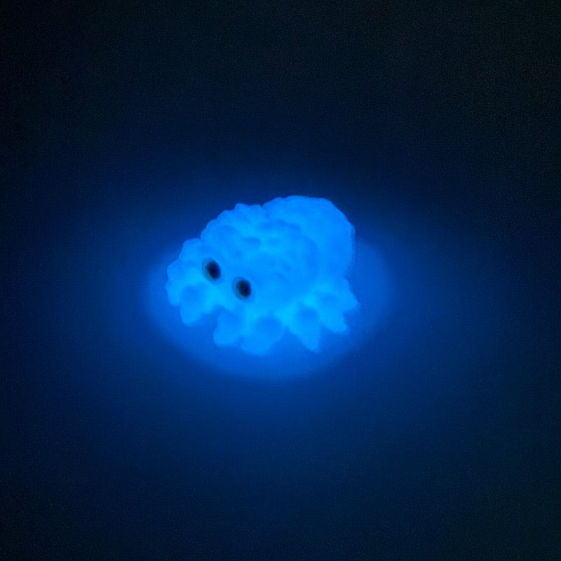 3D printed toy cute baby spider with big eyes, cute decorative item, realistic animal model