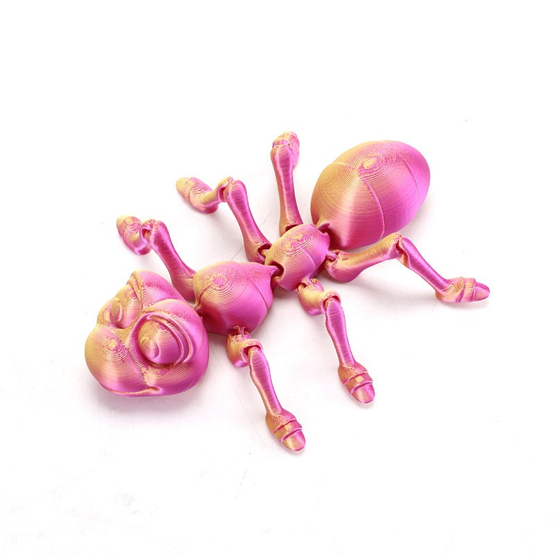 3D printed flexible joint ant toy display item for street vendors, children's toys, small gifts