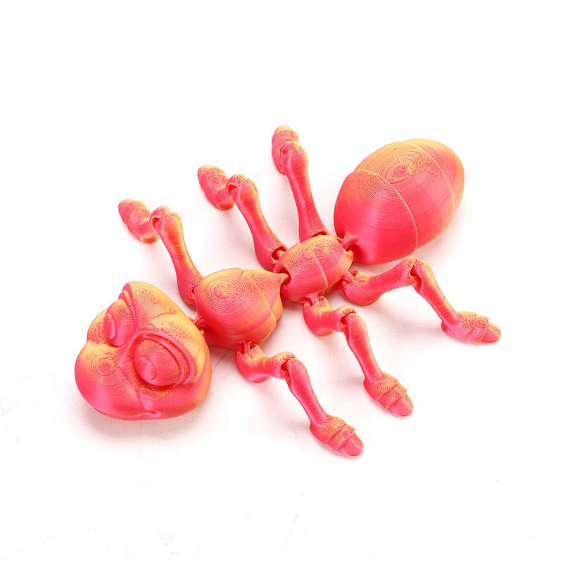3D printed flexible joint ant toy display item for street vendors, children's toys, small gifts