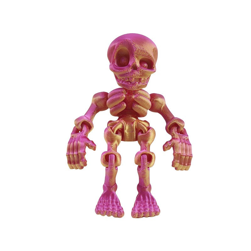 3D printed toy jointed human body skeleton decorative small figurine for Halloween skeleton doll manufacturer wholesale