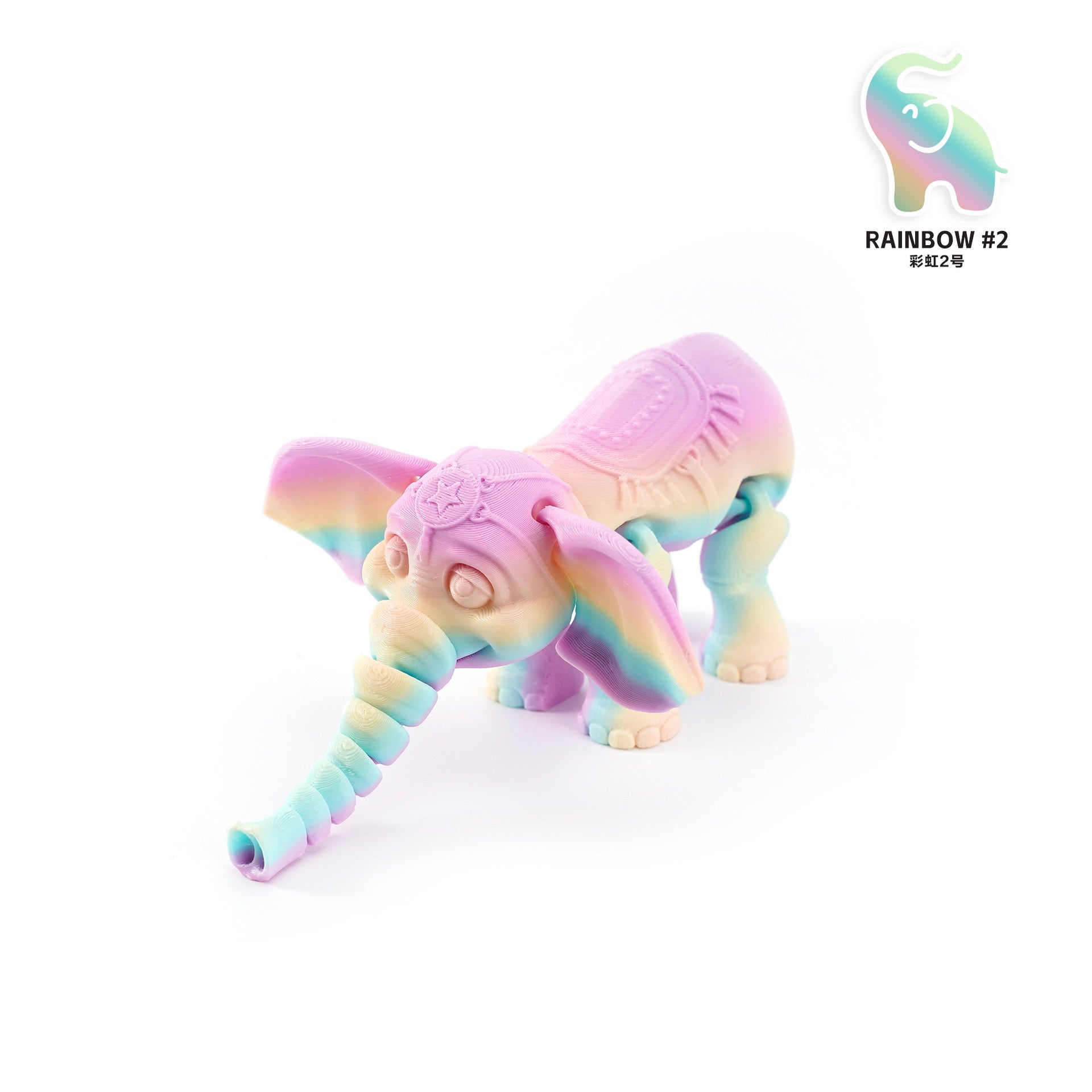 3D printed cross-border best-selling little elephant activity joint desktop figurine forest animal cute big ears