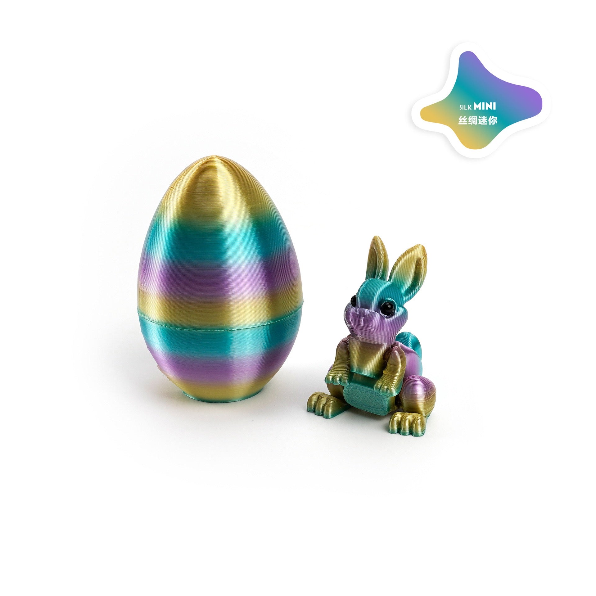 3D printed rabbit egg set - Easter cross-border best-selling craft display item, children's gift