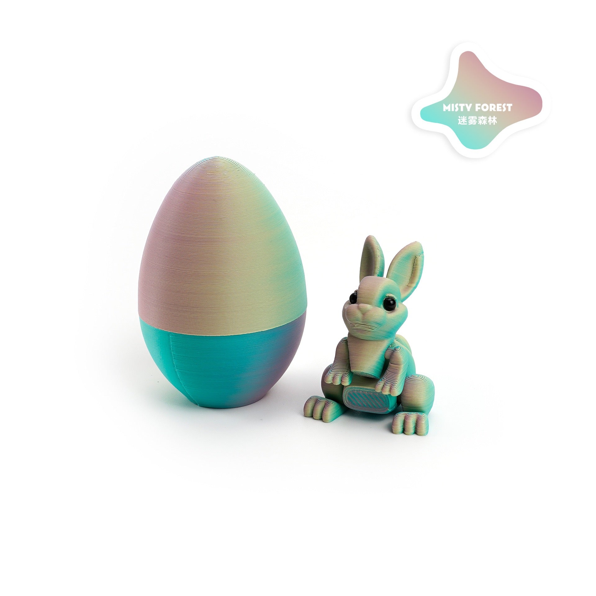 3D printed rabbit egg set - Easter cross-border best-selling craft display item, children's gift