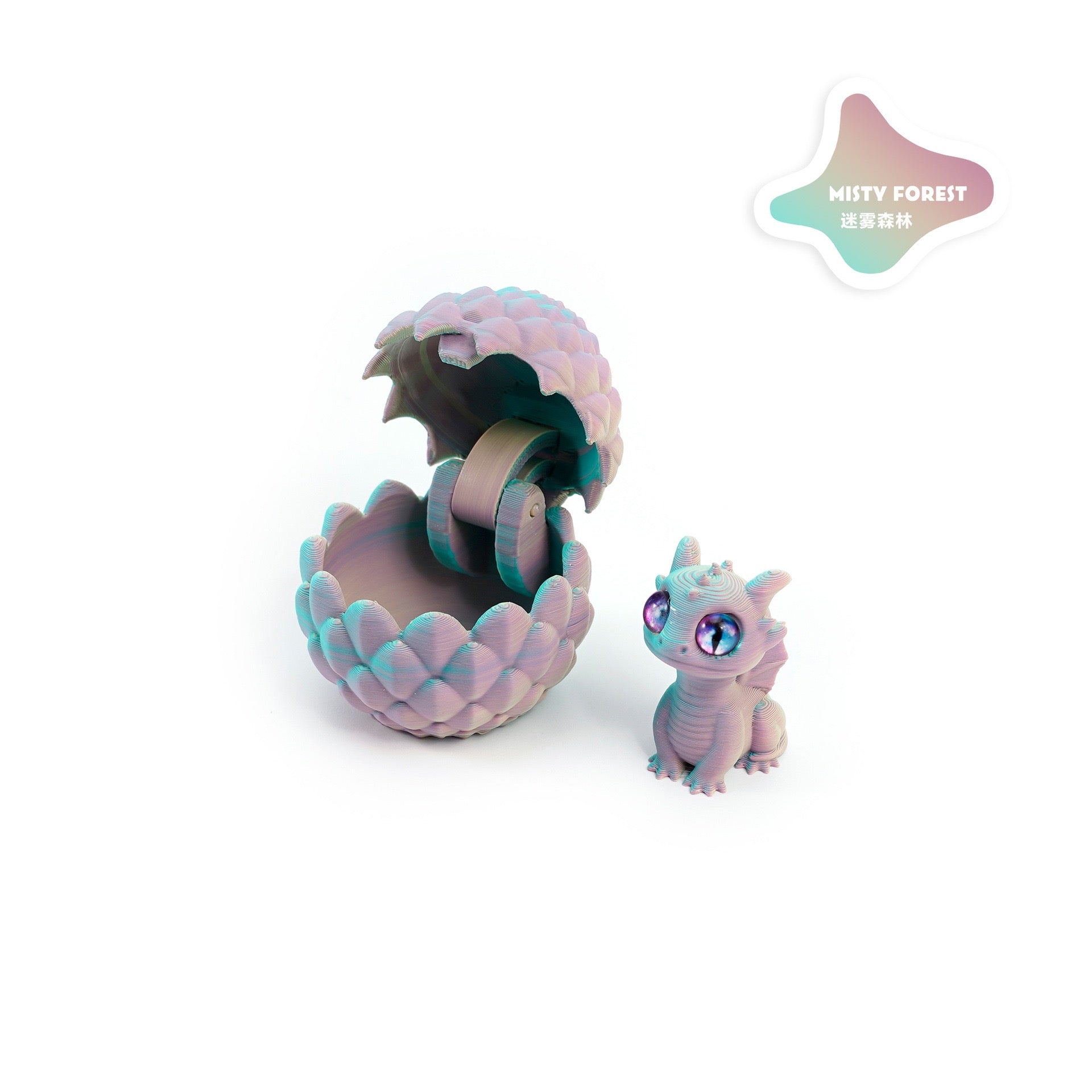 3D printed openable dragon egg set, cute pet dragon figurine, DIY gift, colorful decorative creative trendy toy