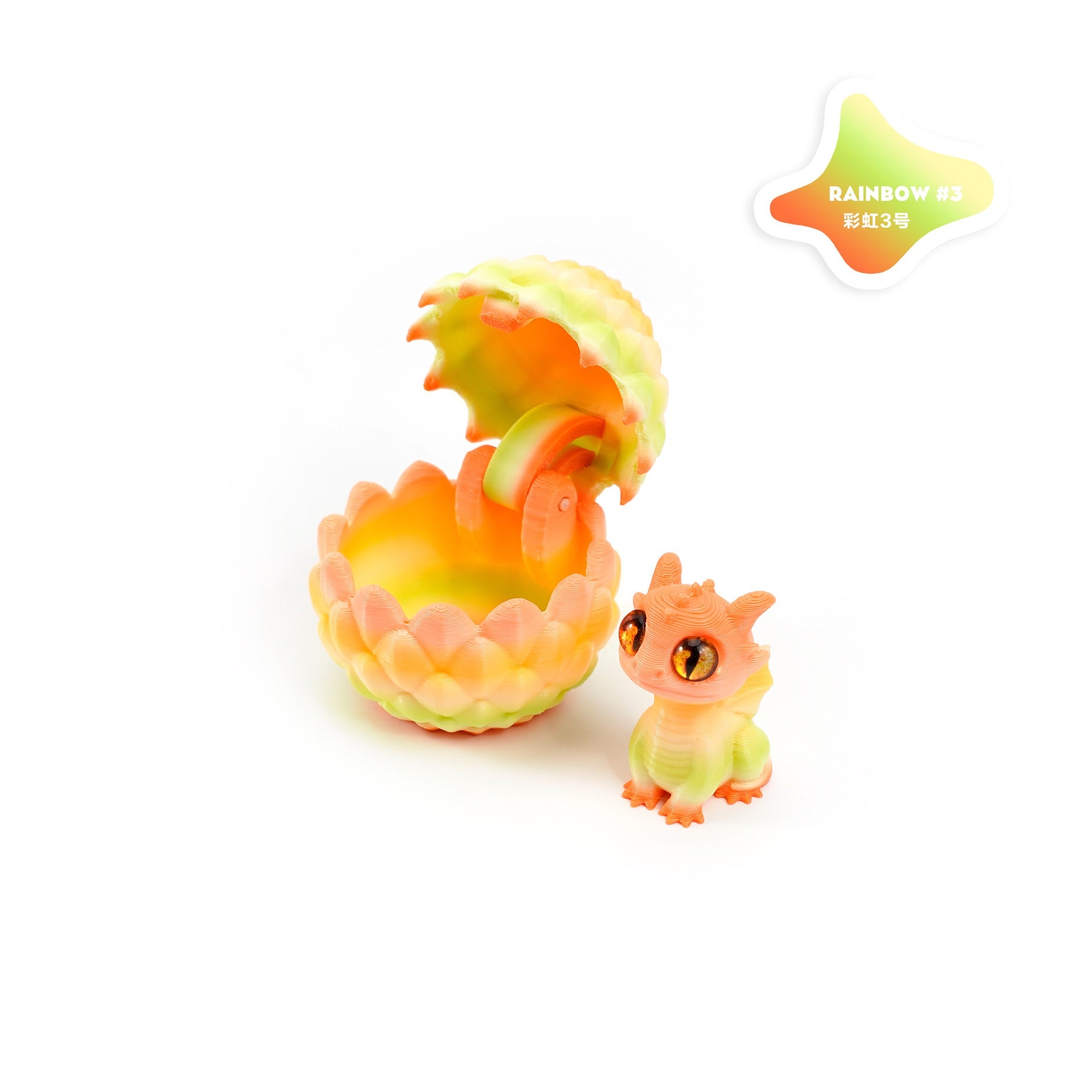 3D printed openable dragon egg set, cute pet dragon figurine, DIY gift, colorful decorative creative trendy toy