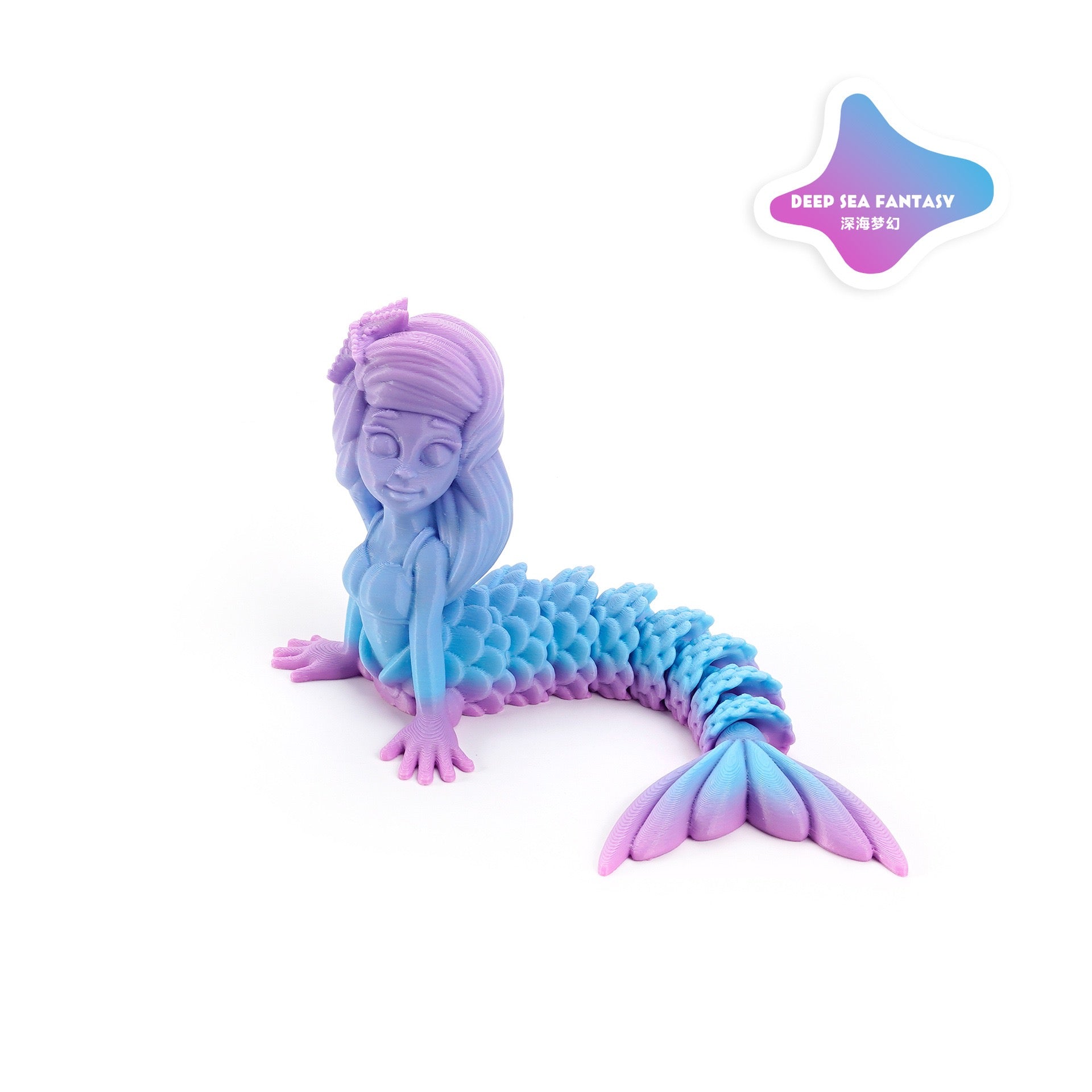 3D-printed cross-border best-selling popular mermaid ocean movable integrated joint tabletop toy figurine for festivals