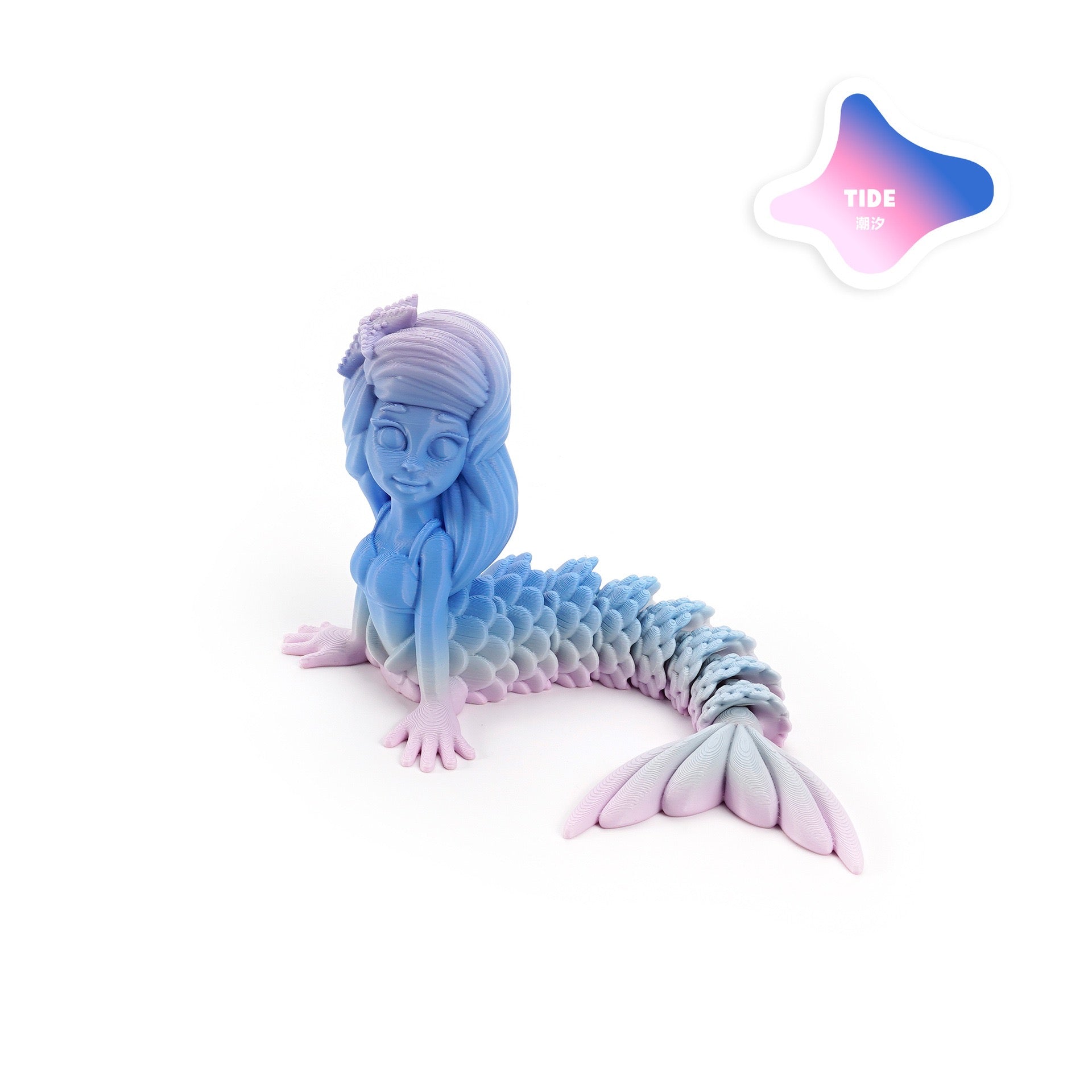 3D-printed cross-border best-selling popular mermaid ocean movable integrated joint tabletop toy figurine for festivals