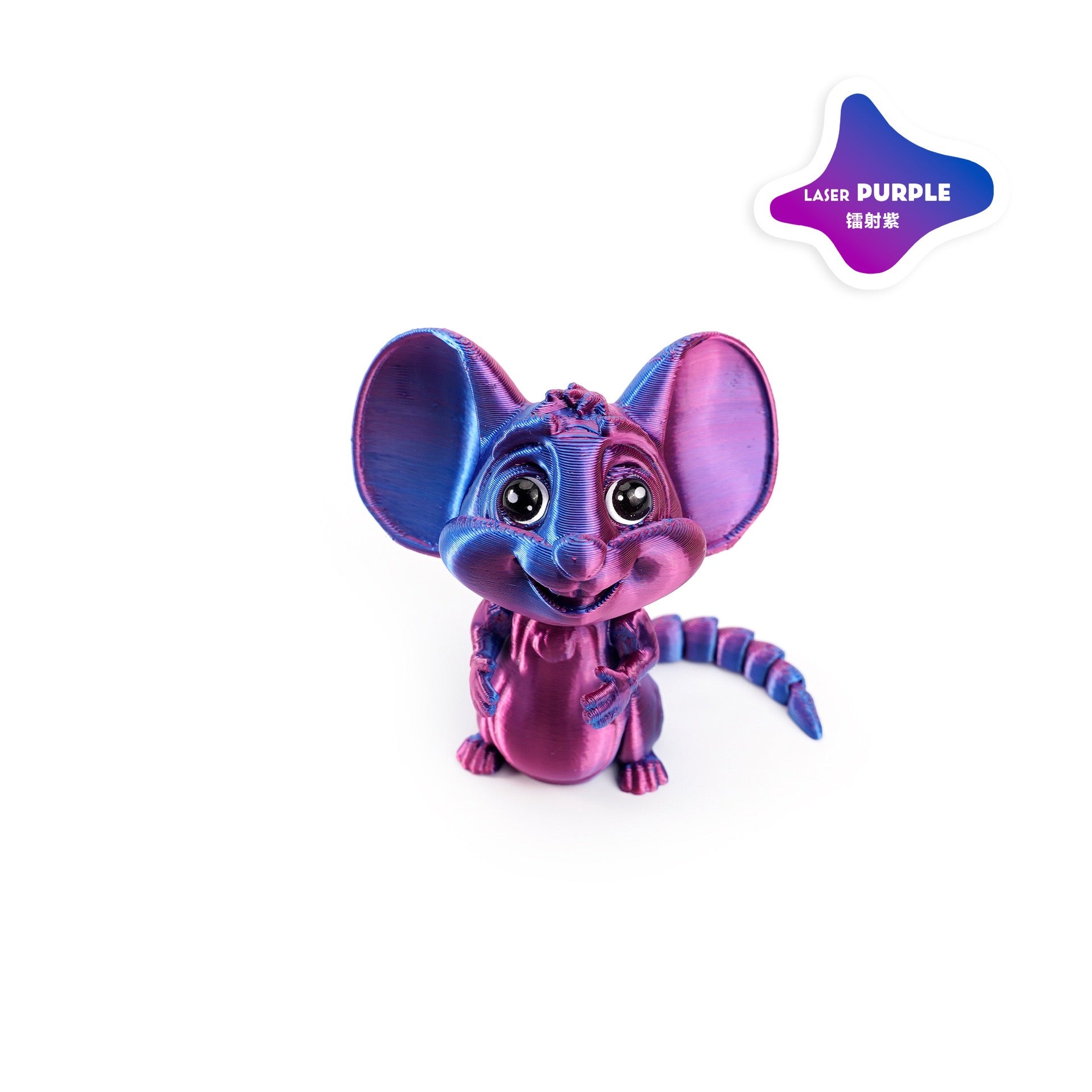 3D printed cross-border best-selling big-eared mouse cute pet figurine toy, lovely and movable with one-piece joint, creative design.
