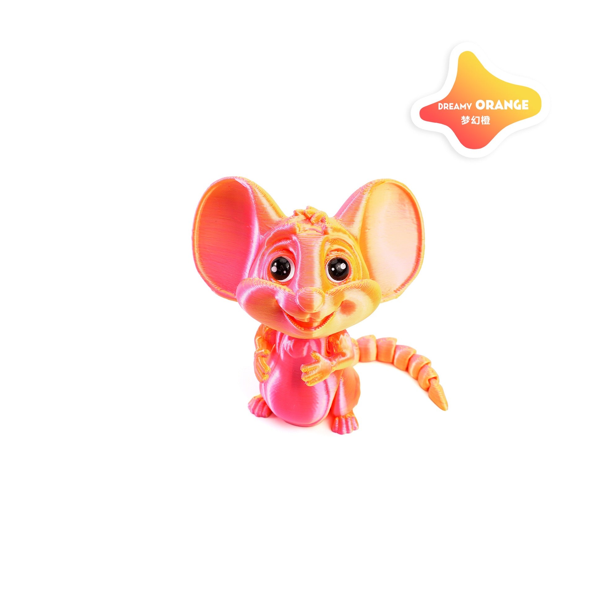 3D printed cross-border best-selling big-eared mouse cute pet figurine toy, lovely and movable with one-piece joint, creative design.