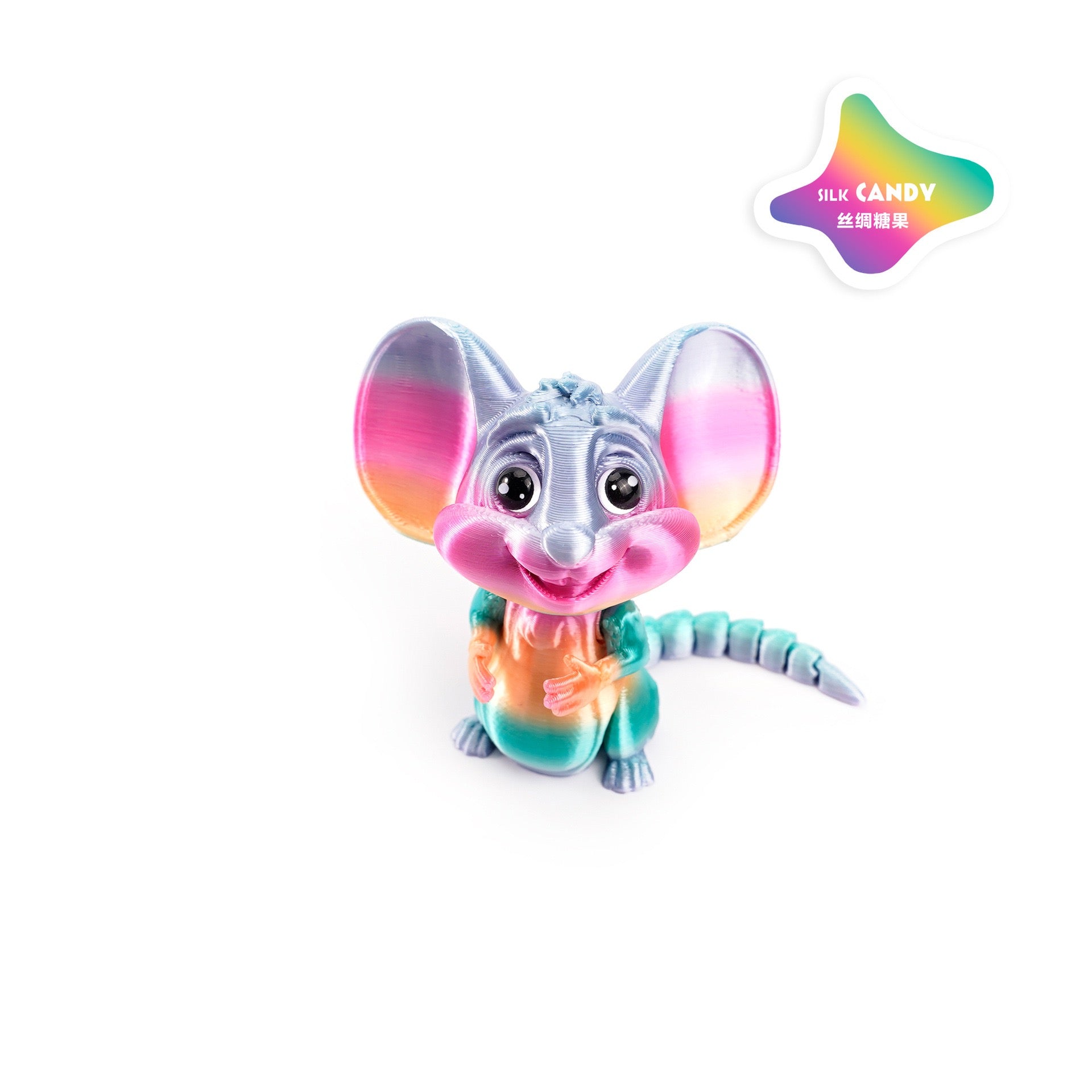 3D printed cross-border best-selling big-eared mouse cute pet figurine toy, lovely and movable with one-piece joint, creative design.